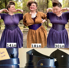 Load image into Gallery viewer, Deep Blue Panel Belts- stars optional (Ready to Ship and Pre Orders)